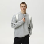 Ribbed Half-Zip Knit Sweater