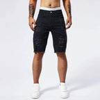 Shred Line Denim Shorts