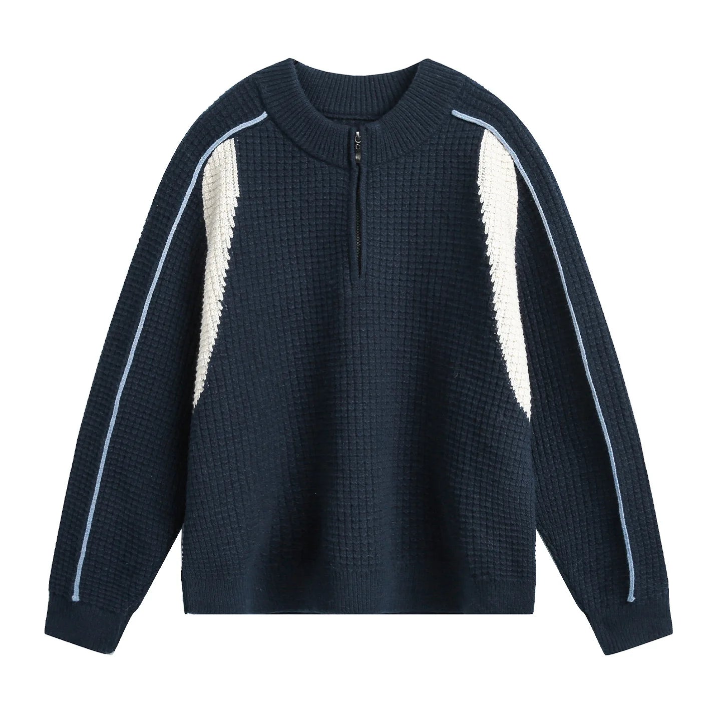 Ribbed Half-Zip Knit Sweater