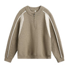 Ribbed Half-Zip Knit Sweater