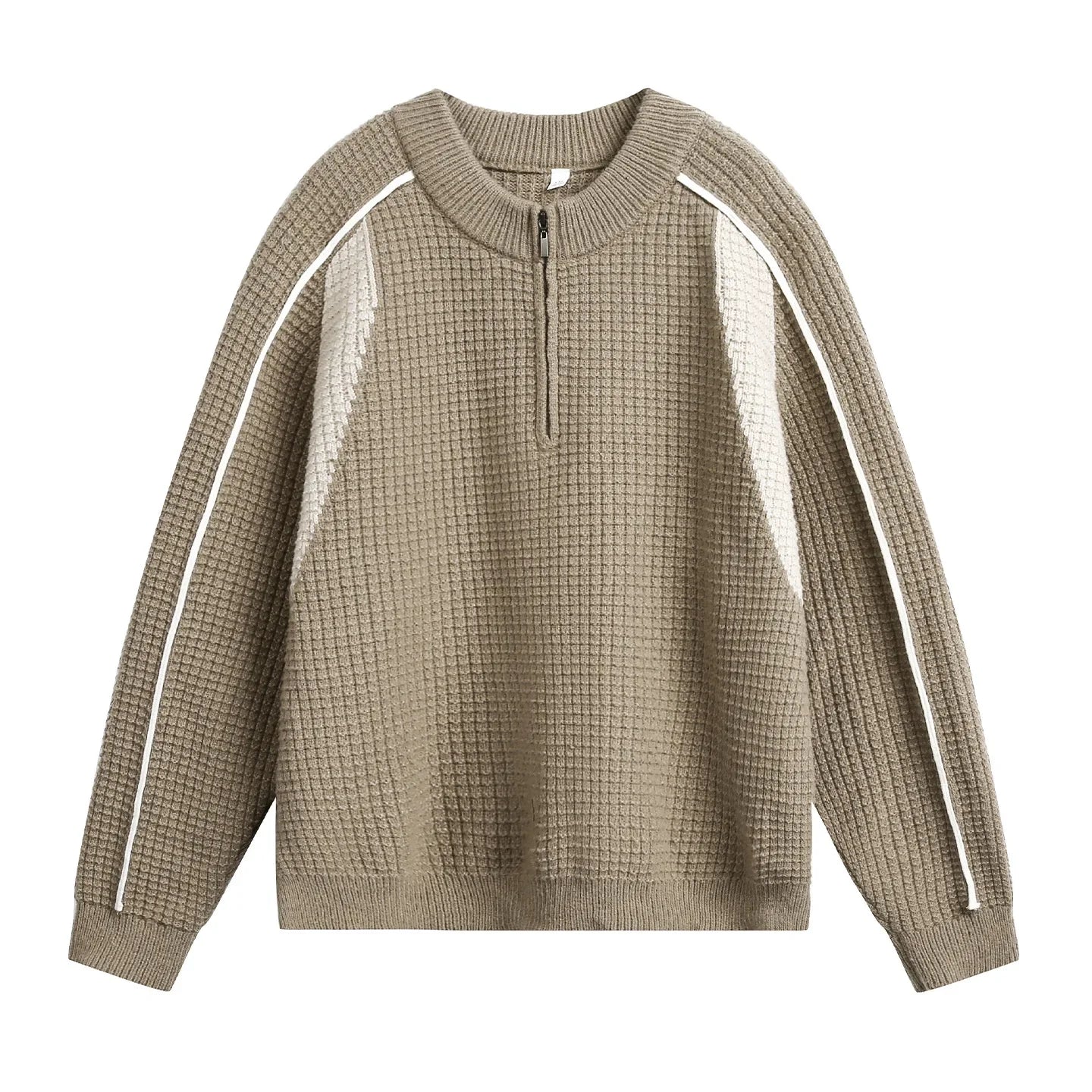 Ribbed Half-Zip Knit Sweater