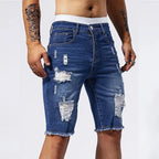 Shred Line Denim Shorts