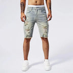 Shred Line Denim Shorts