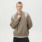 Ribbed Half-Zip Knit Sweater