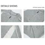 Ribbed Half-Zip Knit Sweater