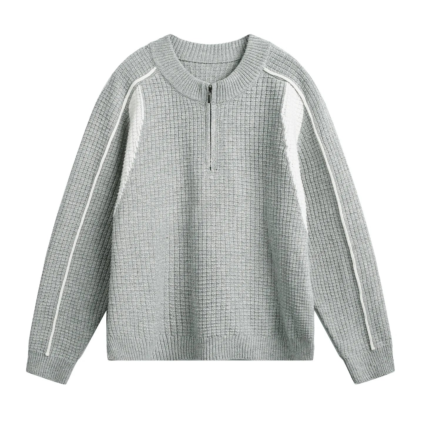 Ribbed Half-Zip Knit Sweater