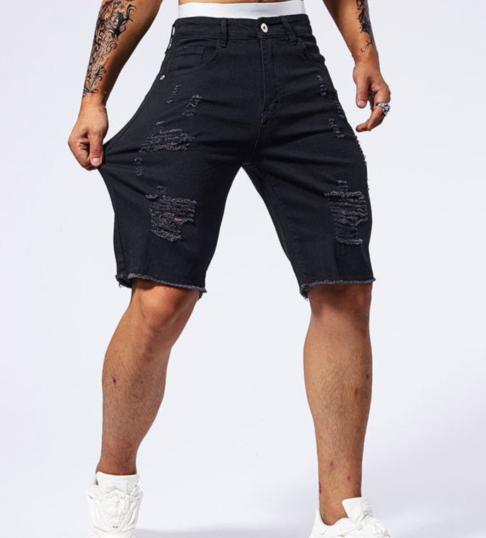 Shred Line Denim Shorts
